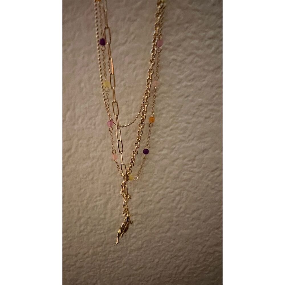 Disney Journey Into Imagination Figment Pendant Necklace Multicolor Beads